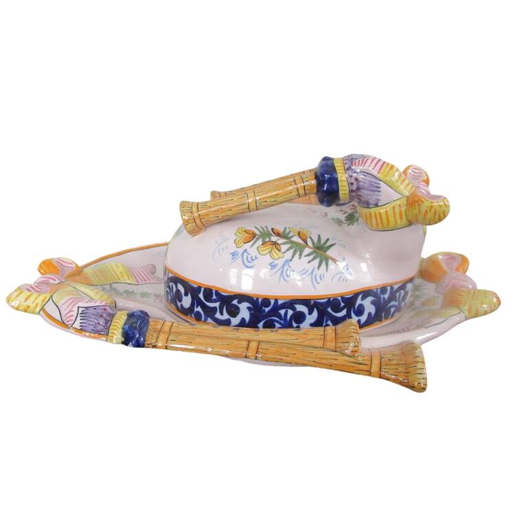 HR or Henriot Backstamp Giftware Figural Covered Butter/Cheese
