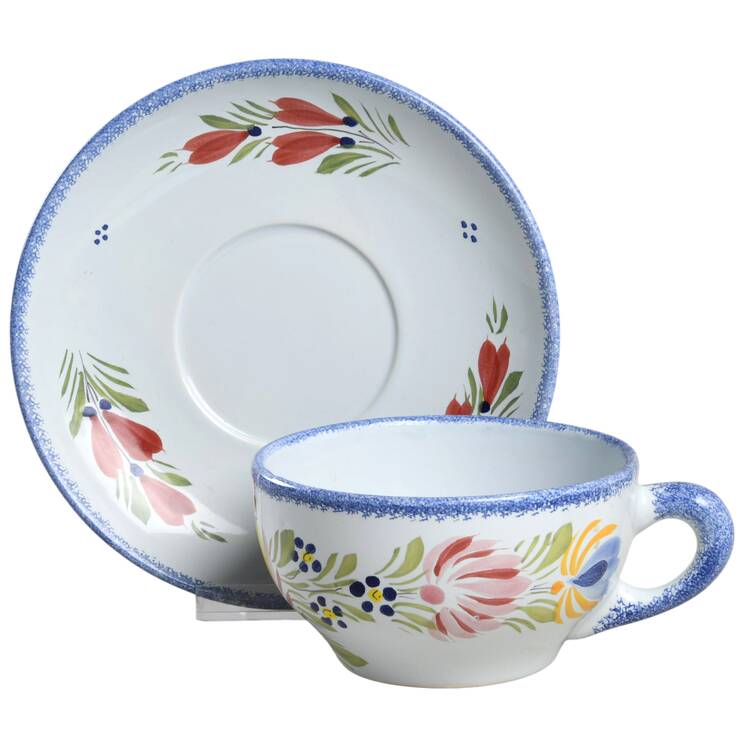 HR or Henriot Backstamp Giftware Breakfast Cup & Saucer Set