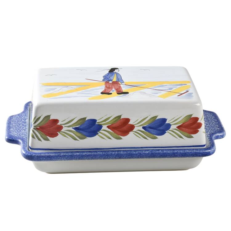 HR or Henriot Backstamp Giftware 1/4 Lb Covered Butter by Quimper