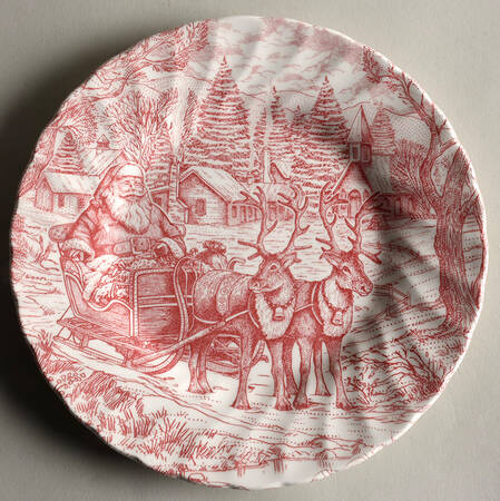 Santa Red Salad Plate