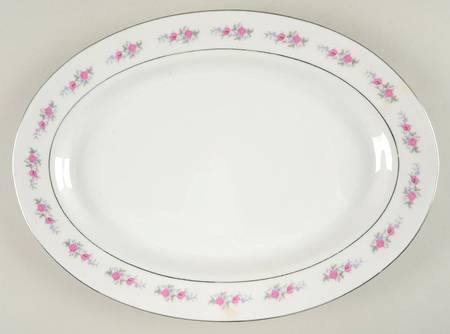 China Rose 14" Oval Serving Platter