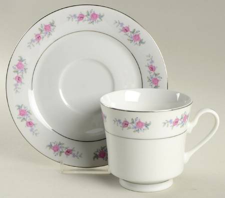 China Rose Footed Cup & Saucer Set