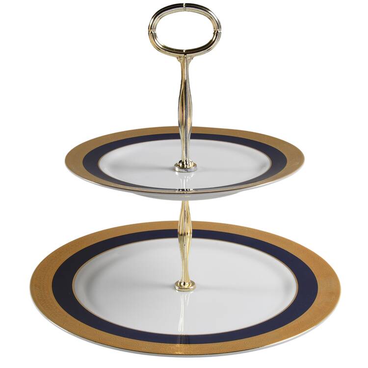 6641 6 5/8"-10"  2 Tiered Serving Tray (Dp, Sp) HC