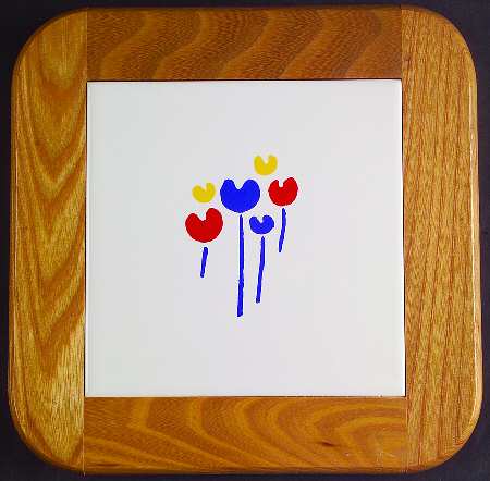 Tulips Square Wood Frame  Trivet