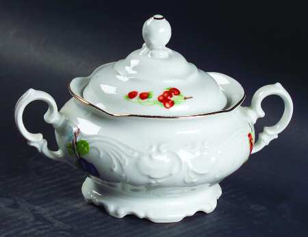 Fruit Garland Sugar Bowl & Lid
