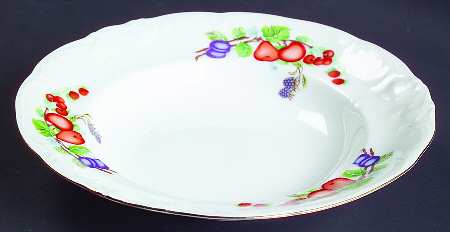 Fruit Garland Rim Soup Bowl