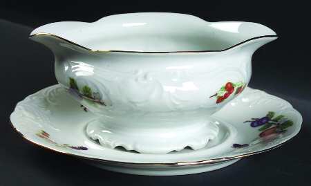 Fruit Garland Gravy Boat & Underplate