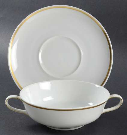 1414 Footed Cream Soup Bowl & Saucer Set