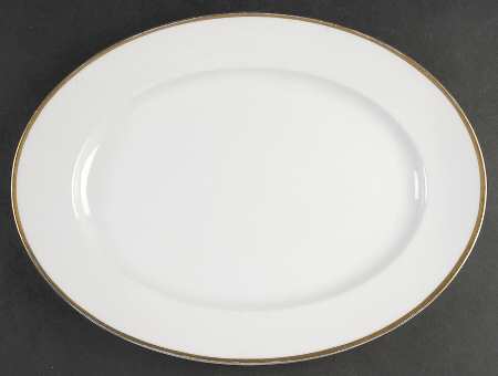 1473 (Aida, White) 14" Oval Serving Platter