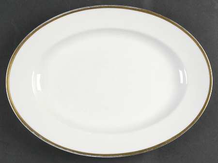 1473 (Aida, White) 11" Oval Serving Platter