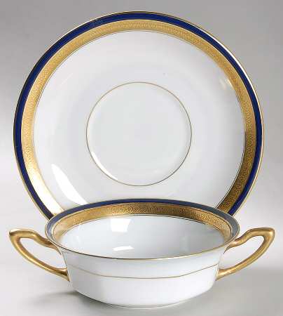 1745 Flat Cream Soup Bowl & Saucer Set