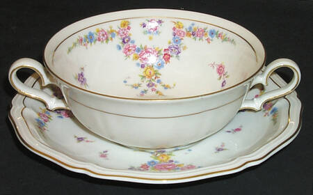2574 Flat Cream Soup Bowl & Saucer Set