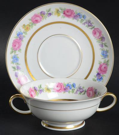 2625 Footed Cream Soup Bowl & Saucer Set