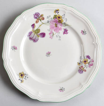 2664 (Chippendale, Cream, Green Trim) Salad Plate