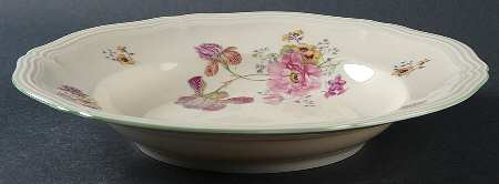 2664 (Chippendale, Cream, Green Trim) Large Rim Soup Bowl