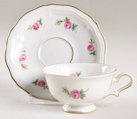 2820 (Chippendale, Gold Trim) Flat Demitasse Cup & Saucer Set