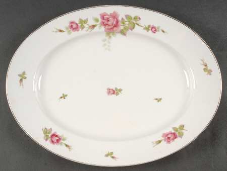 2825 (Aida, White) 14" Oval Serving Platter