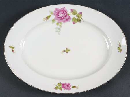 2825 (Aida, White) 12" Oval Serving Platter