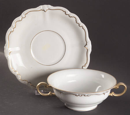 2866-3788 Footed Cream Soup Bowl & Saucer Set