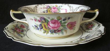 2924 Footed Cream Soup Bowl & Saucer Set