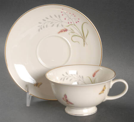 3162 (Aida, Cream) Footed Cup & Saucer Set