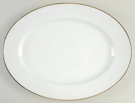 3303 (Aida, White) 14" Oval Serving Platter