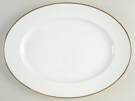 3303 (Aida, White) 12" Oval Serving Platter