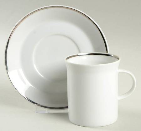 3455 (No Color) Flat Cup & Saucer Set