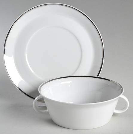3455 (No Color) Flat Cream Soup Bowl & Saucer Set