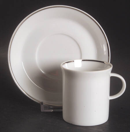 3455 (No Color) Flat Demitasse Cup & Saucer Set