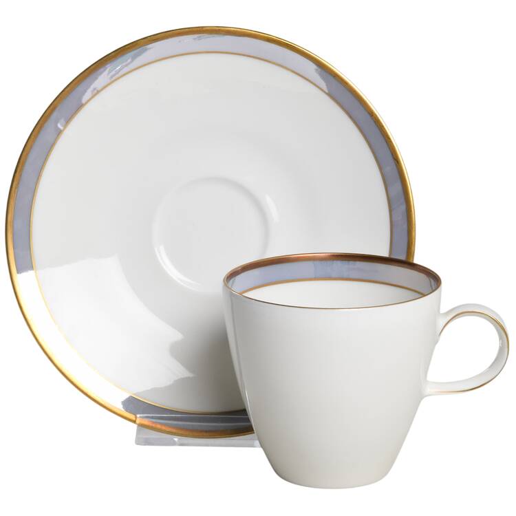 Gala Blue (Fortuna Shape) Flat Cup & Saucer Set