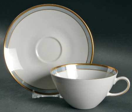 Gala Blue (Fortuna Shape) Flat Cup & Saucer Set