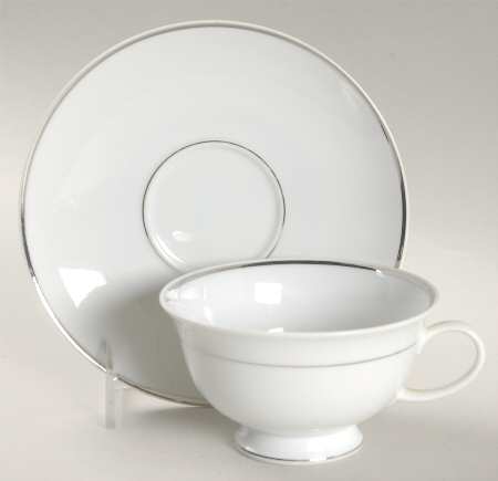 3471 (White Background) Footed Cup & Saucer Set
