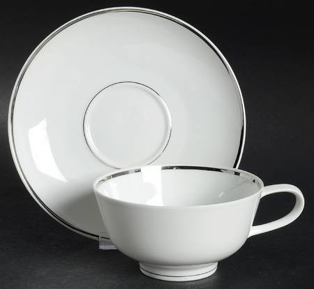 3471 (White Background) Footed Cup & Saucer Set
