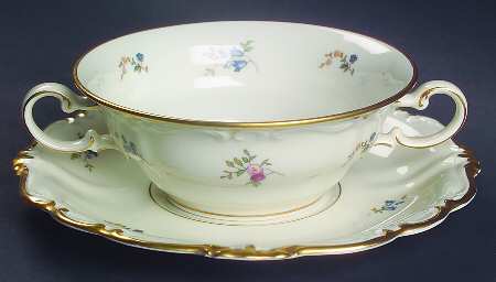 3552 Footed Cream Soup Bowl & Saucer Set