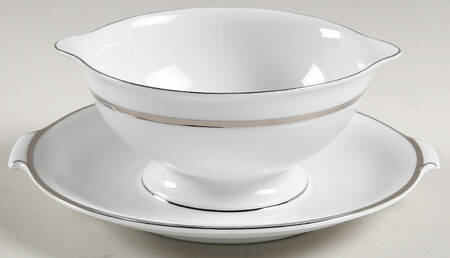 3607 Round Gravy Boat/Attached Underplate