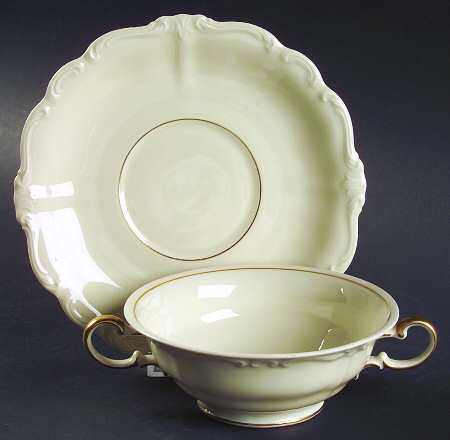 3774 Footed Cream Soup Bowl & Saucer Set