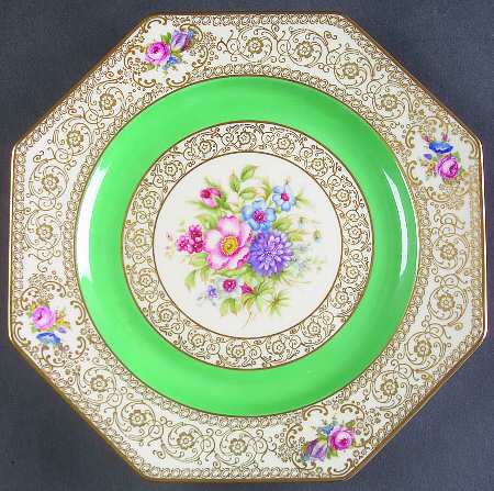 5893 (Green) Octagonal Luncheon Plate