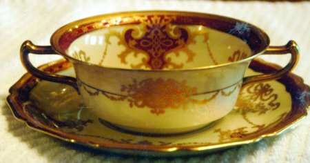 6125 Footed Cream Soup Bowl & Saucer Set
