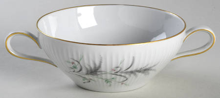 7533 (Gold Trim) Flat Cream Soup Bowl