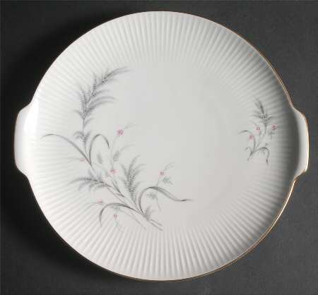 7533 (Gold Trim) Handled Cake Plate