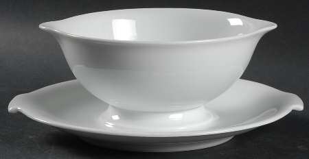 Aida (White) Gravy Boat with Attached Underplate by Rosenthal - Continental
