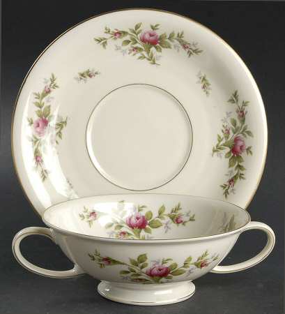 Alexis Footed Cream Soup Bowl & Saucer Set