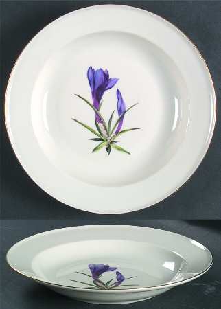 Alpine Flowers Large Rim Soup Bowl