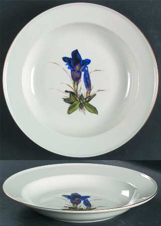 Alpine Flowers Large Rim Soup Bowl