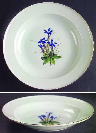 Alpine Flowers Large Rim Soup Bowl