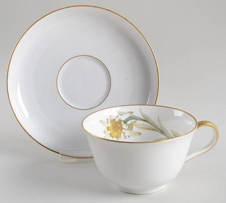 Alpine Flowers Flat Cup & Saucer Set