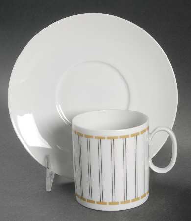 Amber Flat Cup & Saucer Set