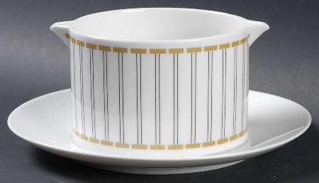Amber Gravy Boat with Attached Underplate