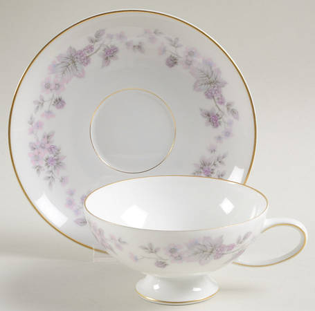 Amethyst Footed Cup & Saucer Set